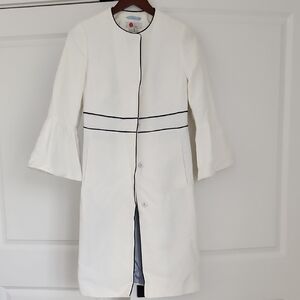Bodem Cream Coat with Navy Trim